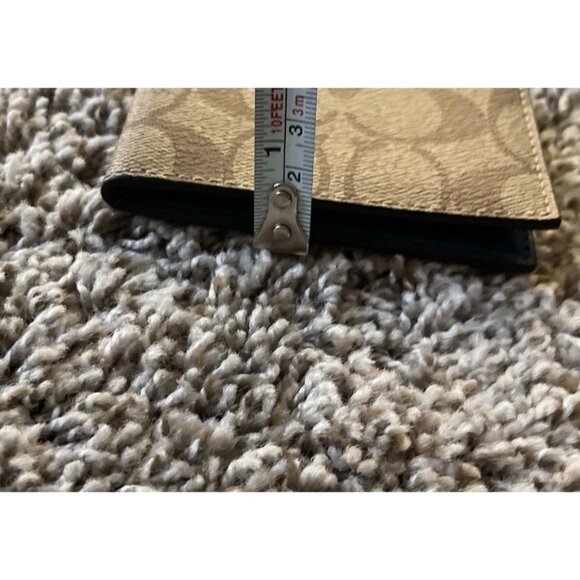COACH Bi-fold Slim Card Case Signature Canvas Brown & Blue Insert For Wallet - Picture 6 of 14